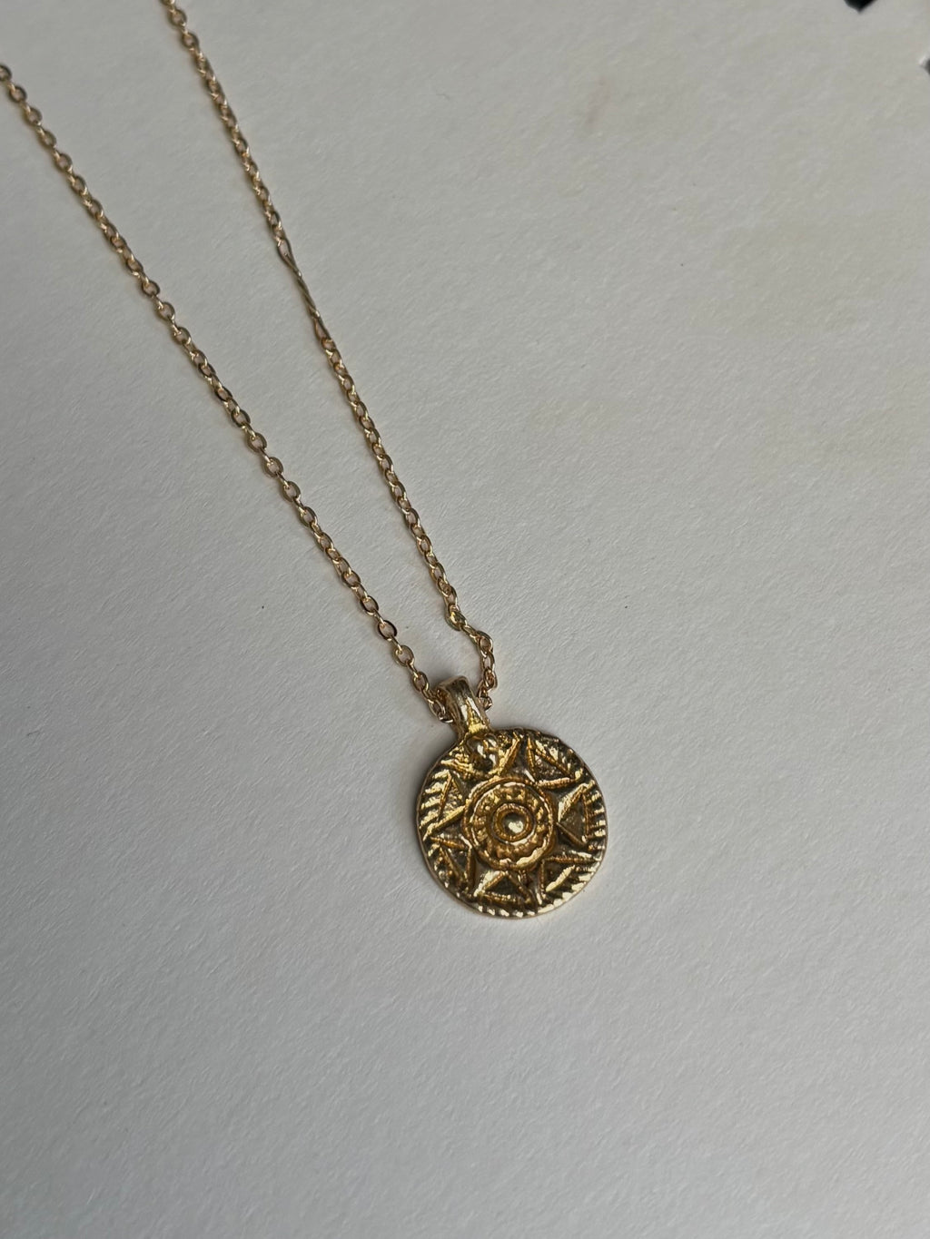 Sunburst Brass Medallion Pendant
