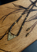 Solara — Brass Triangle & Coconut Bead Necklace