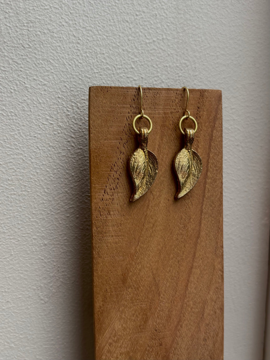 Golden leaf earrings