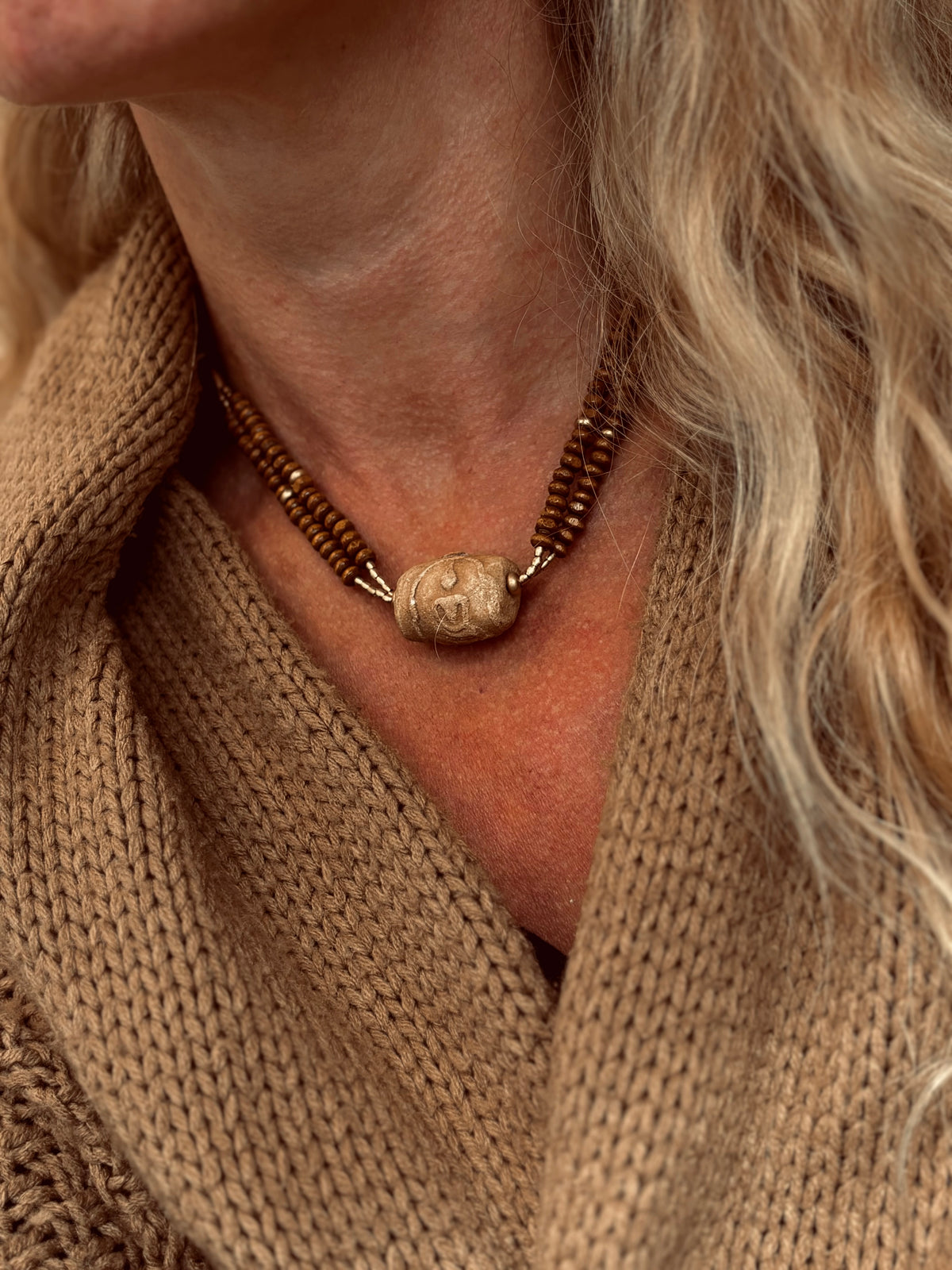Antique Buddha Bead Necklace