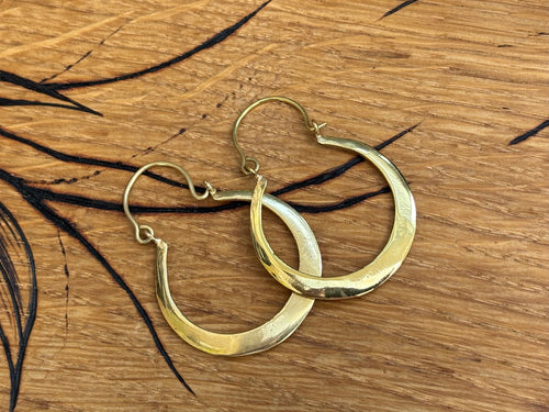 Boho brass hoops