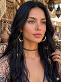 Boho brass hoops